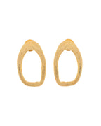VOJ Gold Polished Anti Tarnished Oval Shaped Studs Earrings - Distacart