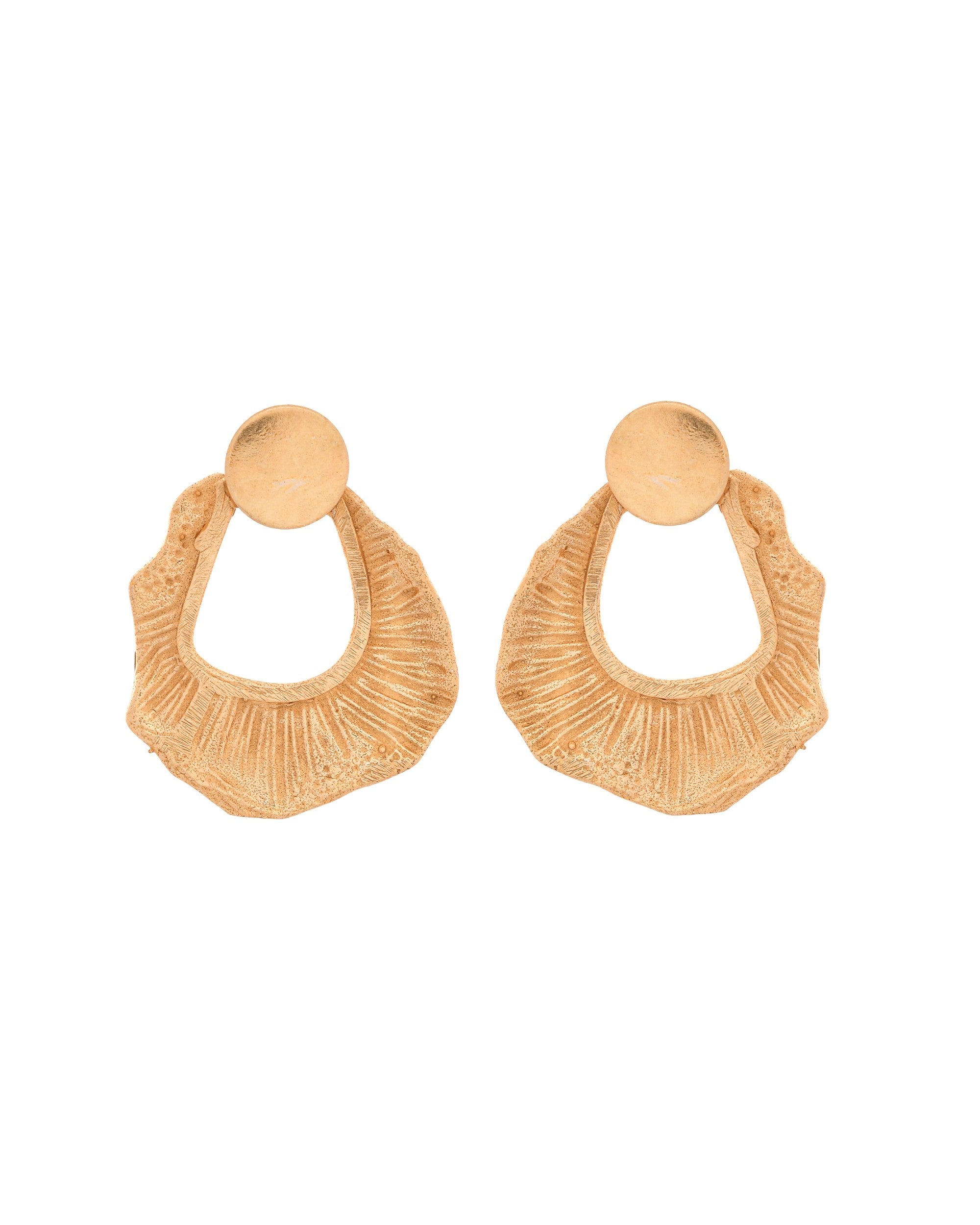 VOJ Gold Polished Anti Tarnished Designer Studs Earrings - Distacart