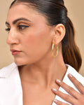 VOJ Gold Polished Anti Tarnished Hoops Earrings - Distacart