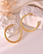 VOJ Gold Polished Anti Tarnished Hoops Earrings - Distacart