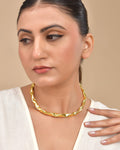 VOJ Gold Polished Anti Tarnished Designer Hasli Necklace