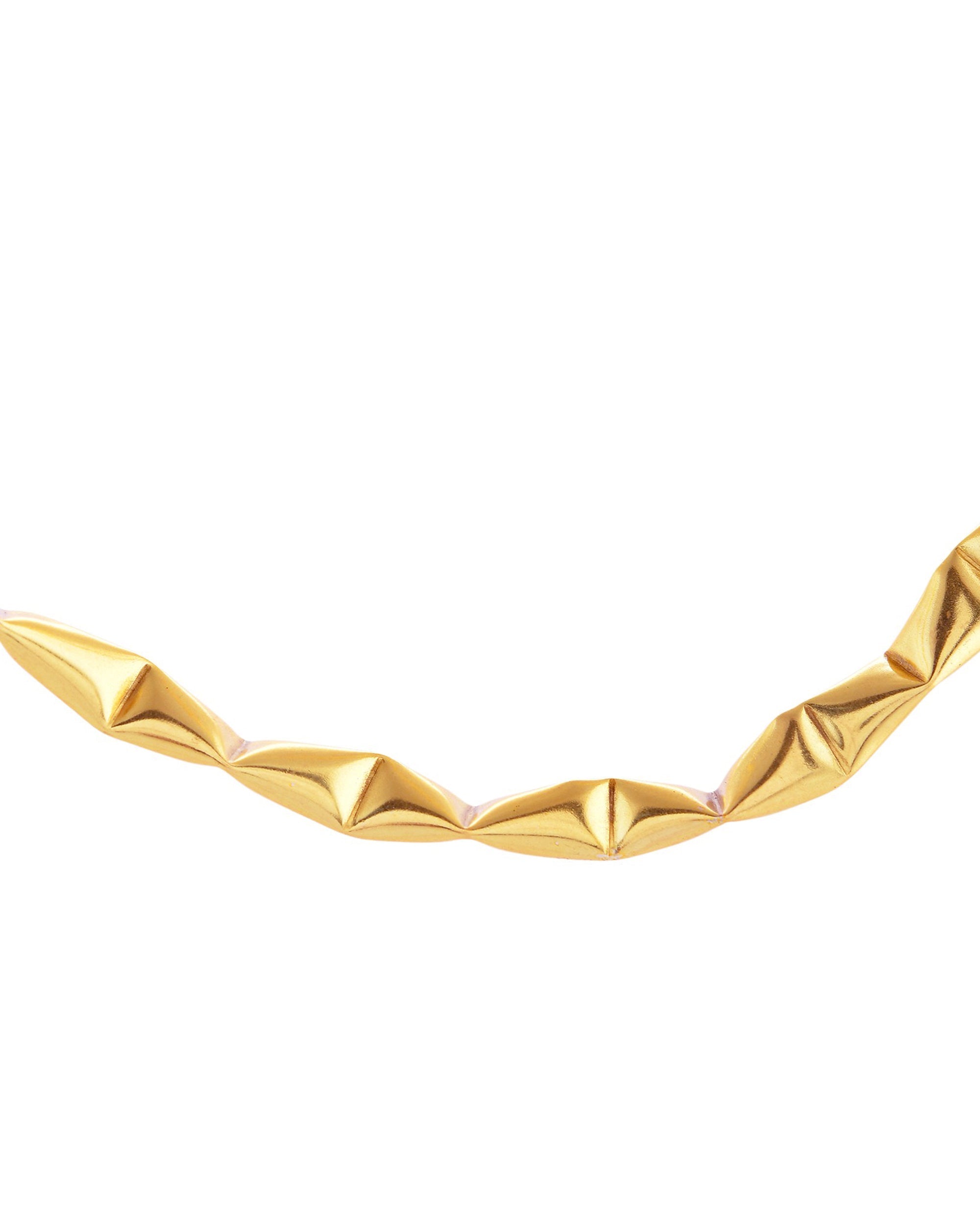 VOJ Gold Polished Anti Tarnished Designer Hasli Necklace