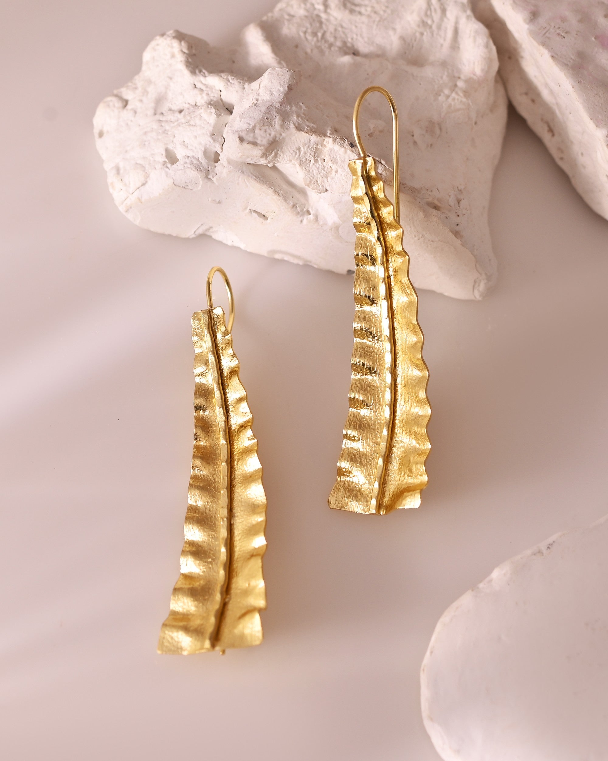 VOJ Gold Polished Anti Tarnished Elegant Designer Drop Earrings - Distacart