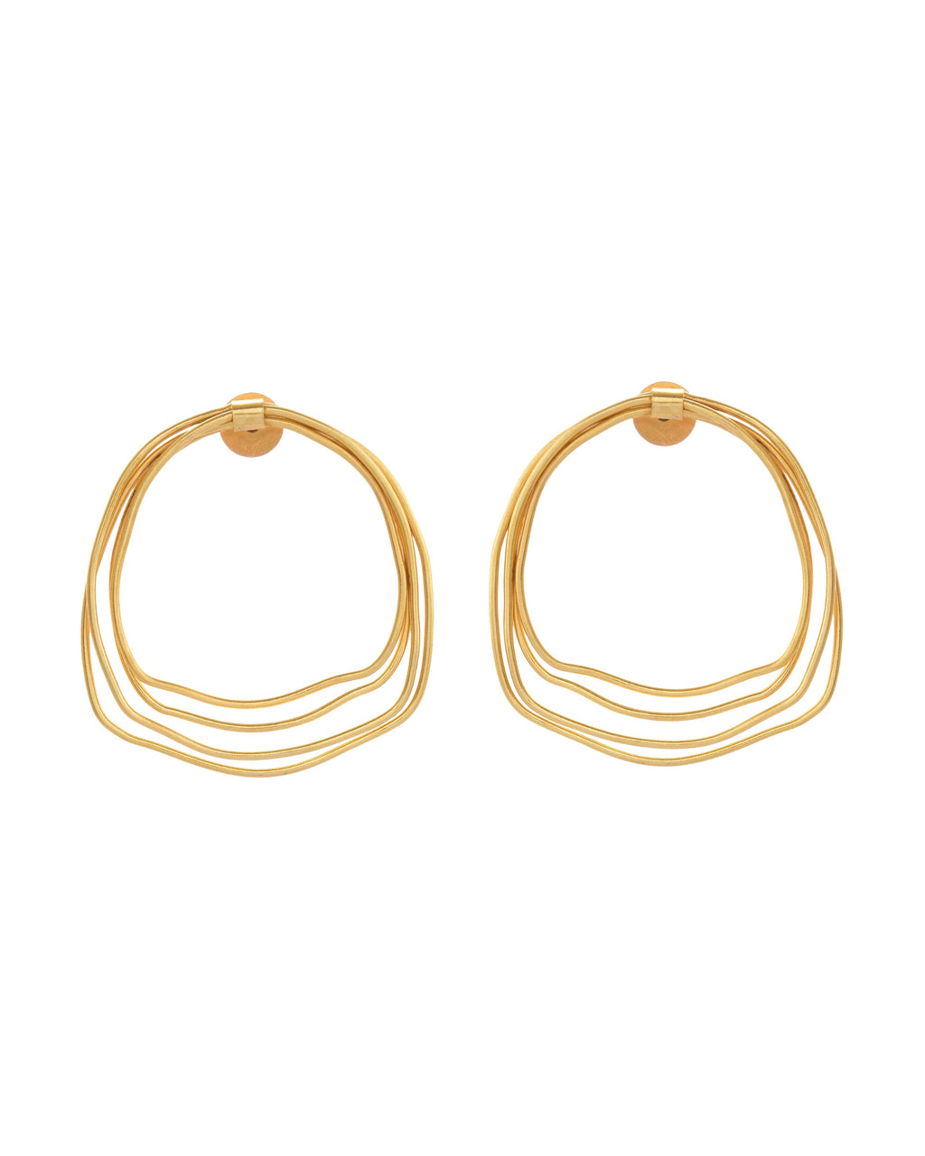 VOJ Gold Polished Anti Tarnished Multi Wired Studs Earrings - Distacart