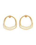 VOJ Gold Polished Anti Tarnished Multi Wired Studs Earrings - Distacart