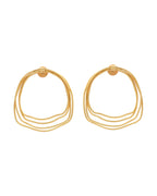VOJ Gold Polished Anti Tarnished Multi Wired Studs Earrings - Distacart