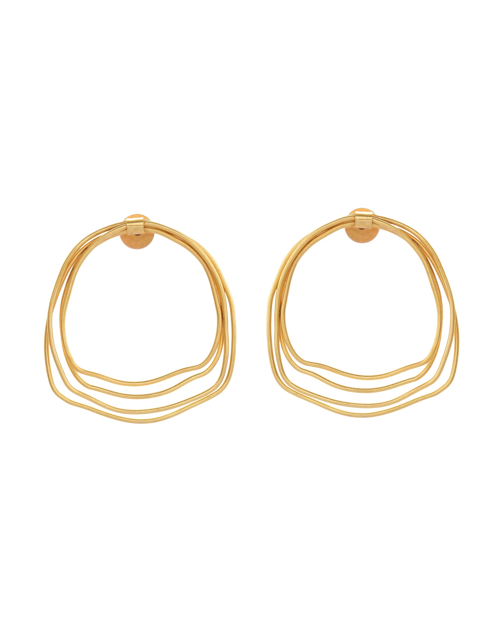 VOJ Gold Polished Anti Tarnished Multi Wired Studs Earrings - Distacart