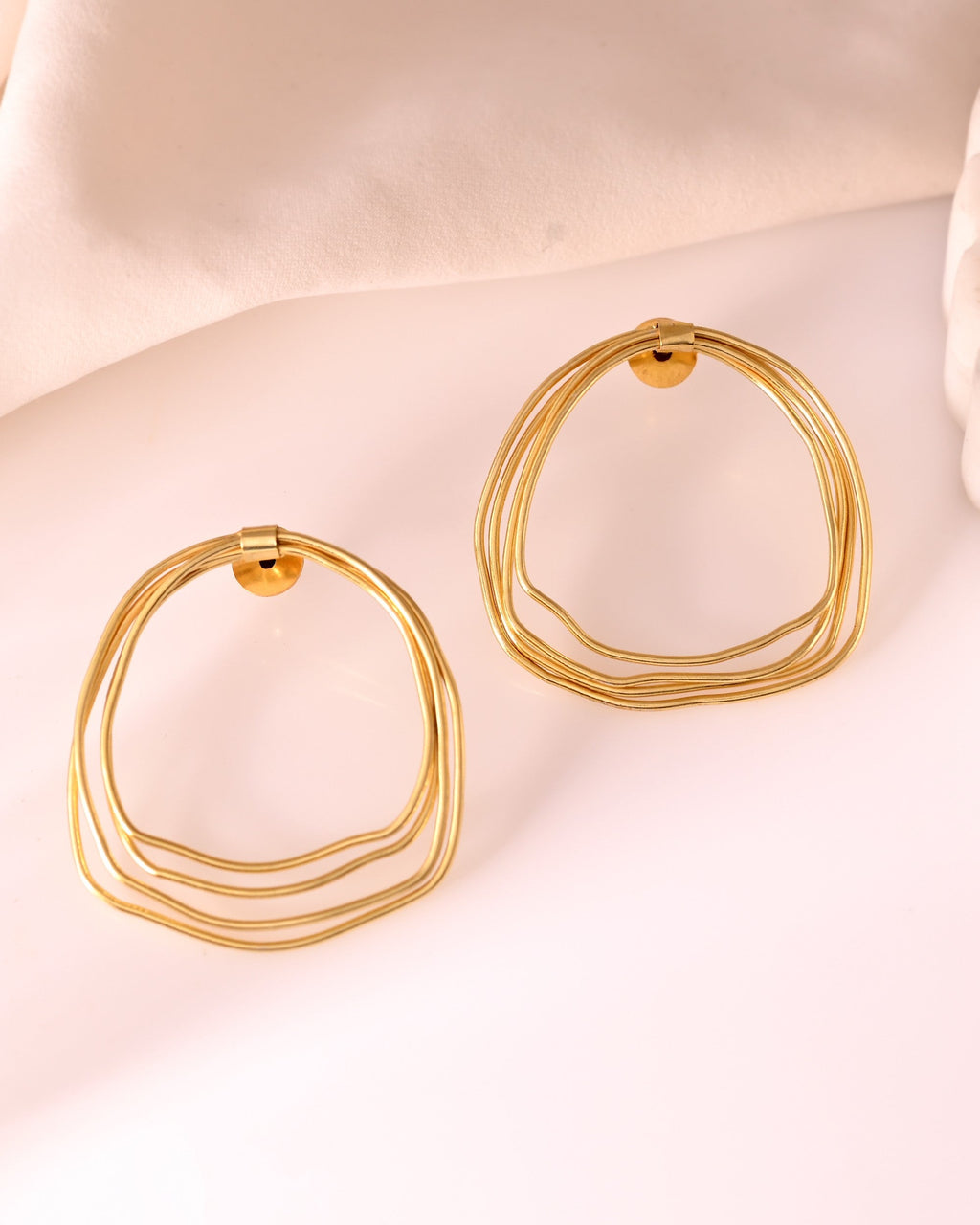 VOJ Gold Polished Anti Tarnished Multi Wired Studs Earrings - Distacart