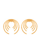VOJ Gold Polished Anti Tarnished Semi Circle Studs Earrings - Distacart