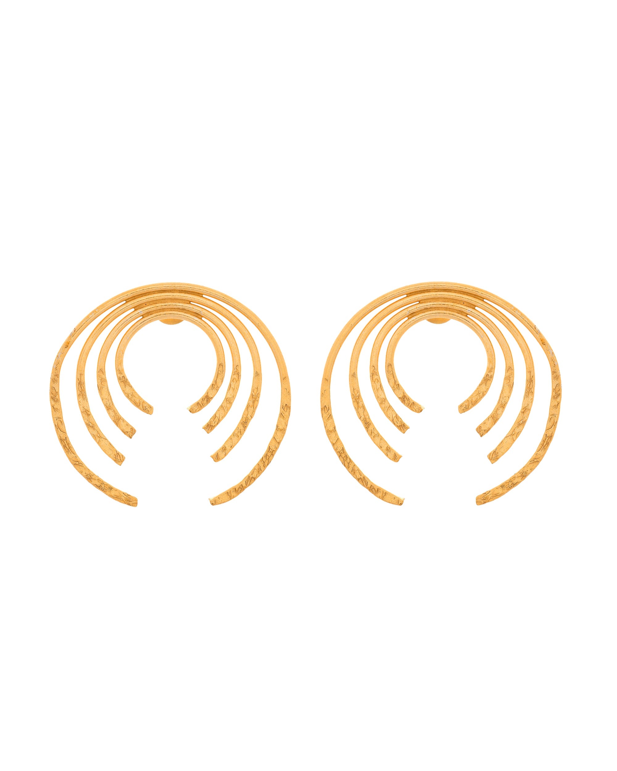 VOJ Gold Polished Anti Tarnished Semi Circle Studs Earrings - Distacart