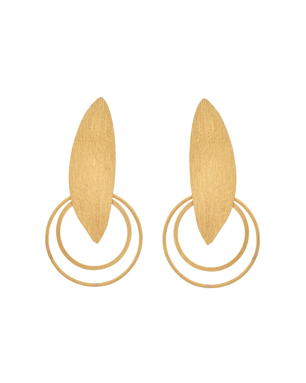 VOJ Gold Polished Stainless Steel Designer Anti Tarnished Earrings - Distacart