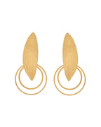 VOJ Gold Polished Stainless Steel Designer Anti Tarnished Earrings - Distacart