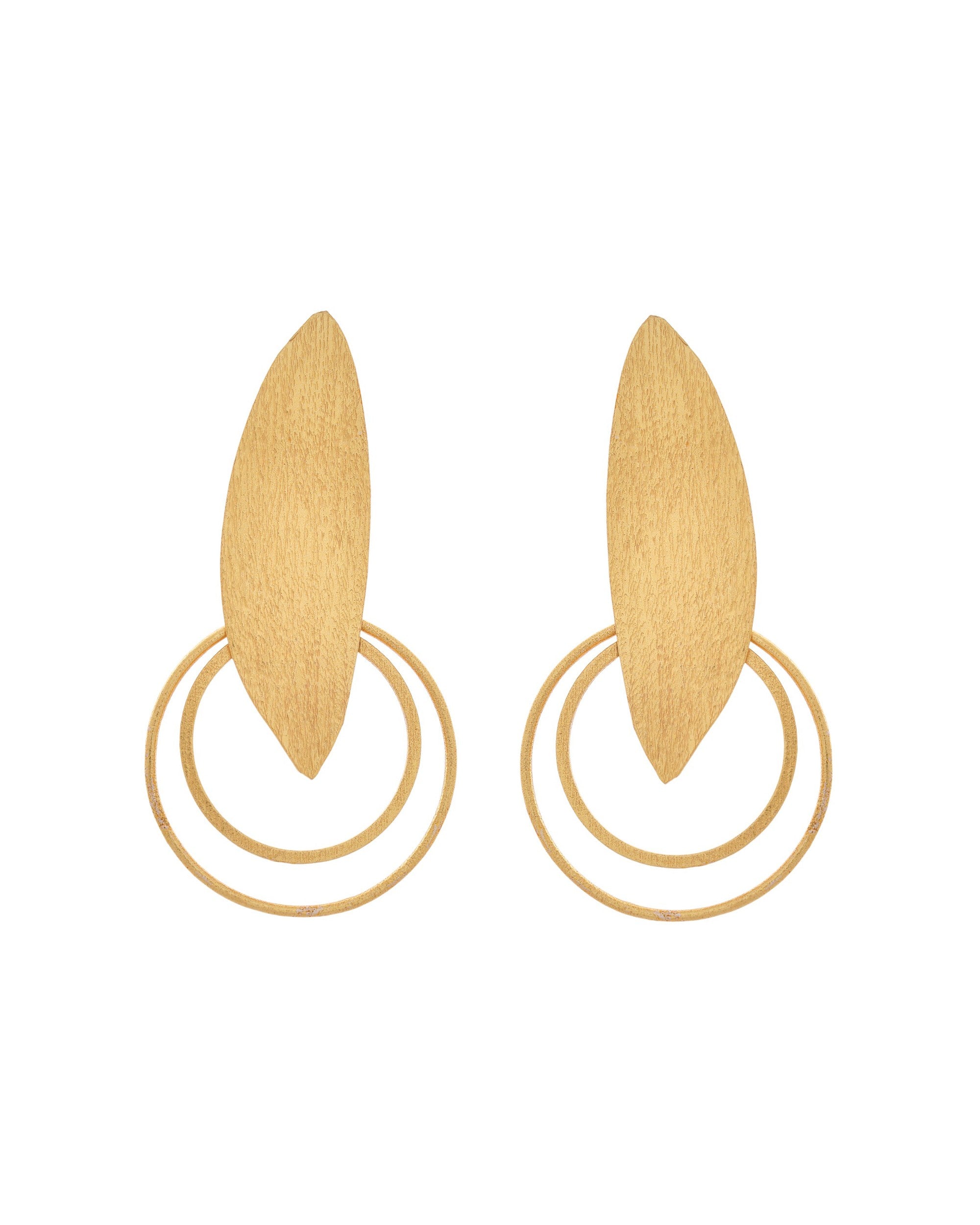VOJ Gold Polished Stainless Steel Designer Anti Tarnished Earrings - Distacart