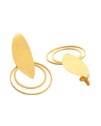 VOJ Gold Polished Stainless Steel Designer Anti Tarnished Earrings - Distacart