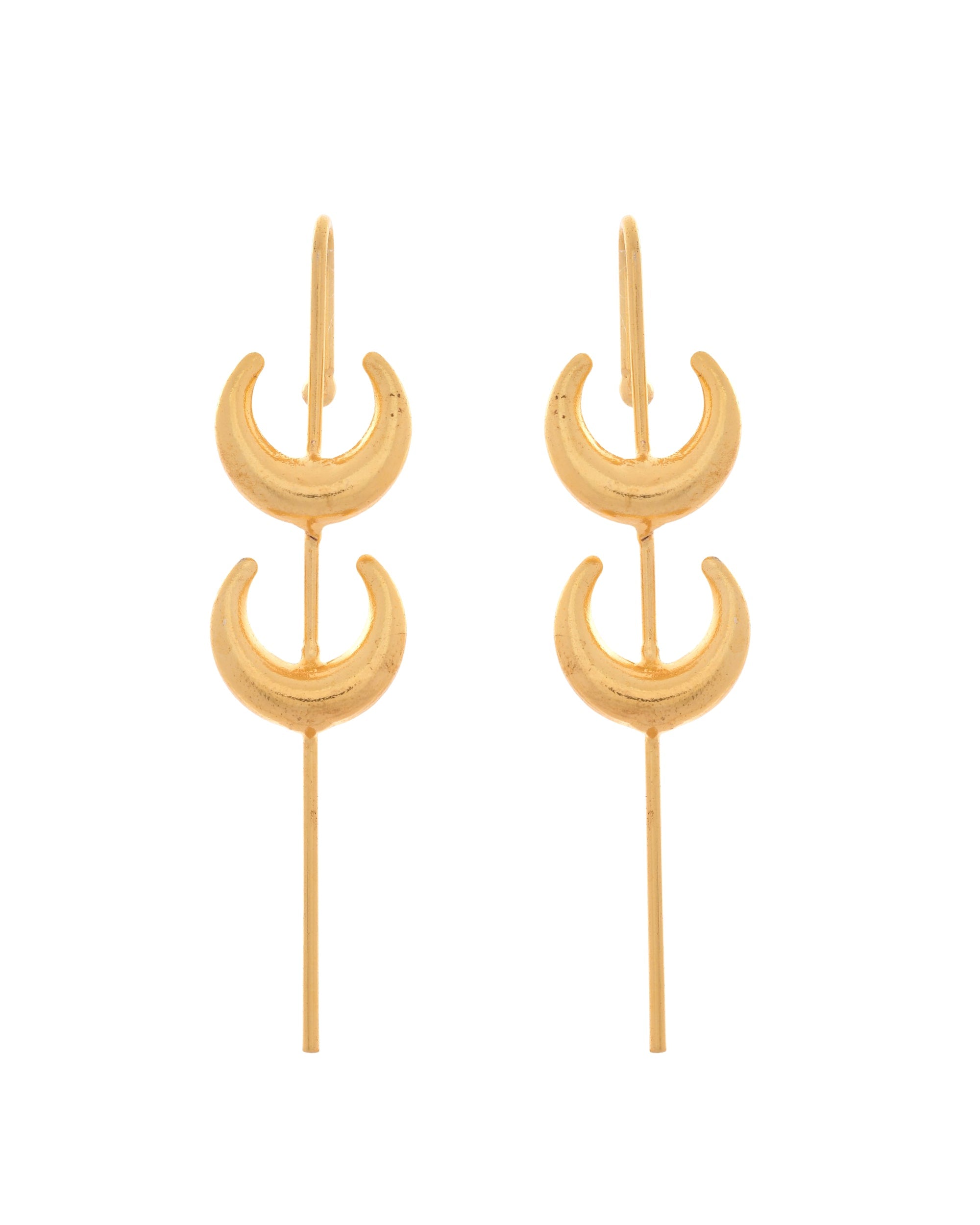 VOJ Gold Polished Moon Shaped Anti Tarnish Ear Cuff - Distacart