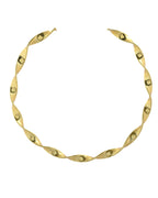 VOJ Gold Polished Anti Tarnished Twisted Hasli Necklace