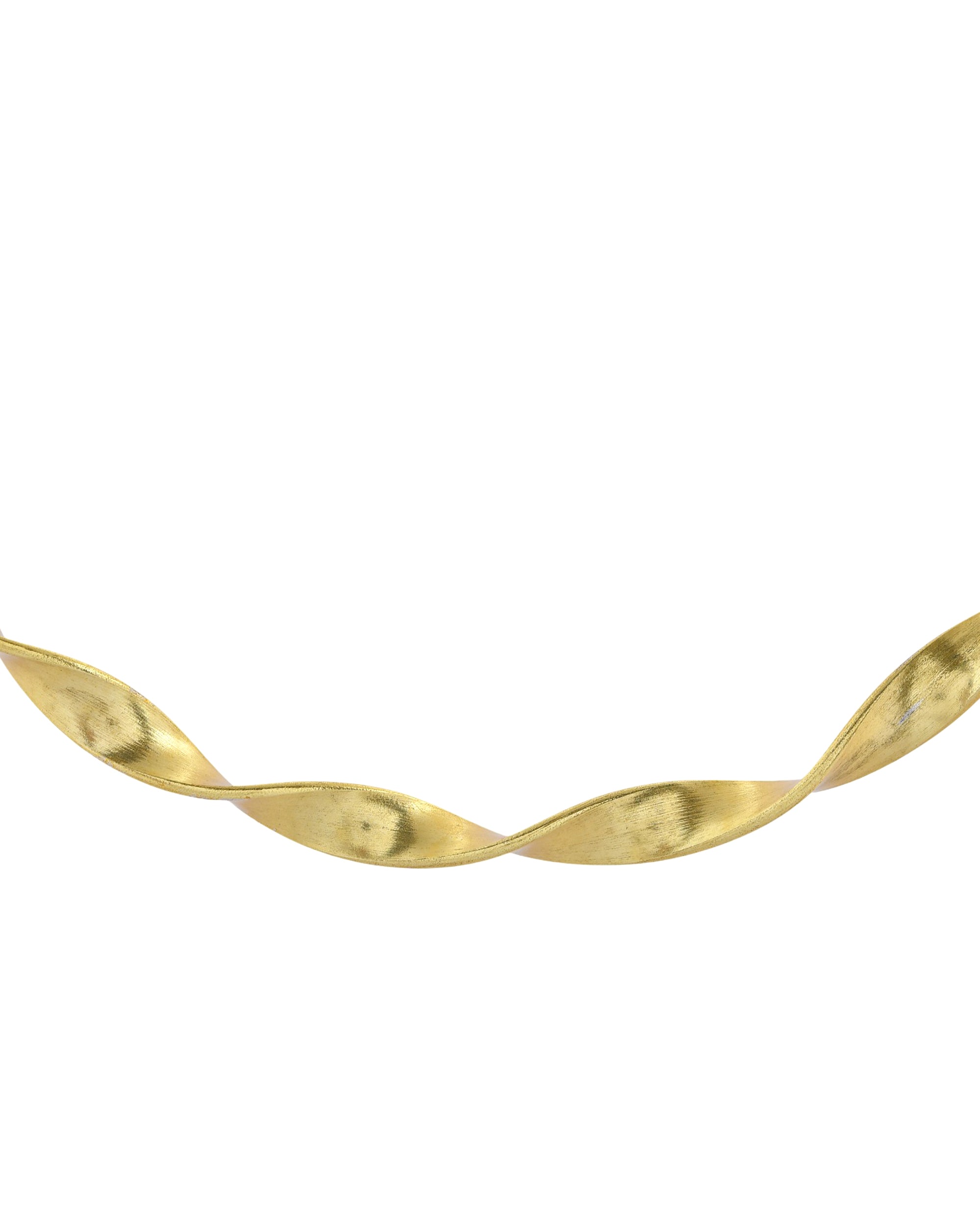VOJ Gold Polished Anti Tarnished Twisted Hasli Necklace