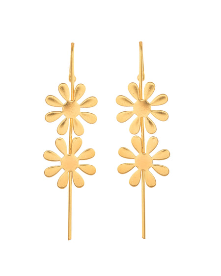 VOJ Gold Polished Floral Shaped Anti Tarnished Ear Cuff