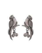 VOJ Silver Plated Oxidized Parrot Shaped Studs Earrings - Distacart