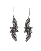 VOJ Silver Plated Floral Shaped Drop Earrings - Distacart