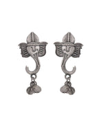 VOJ Silver Toned Designer Temple Earrings - Distacart