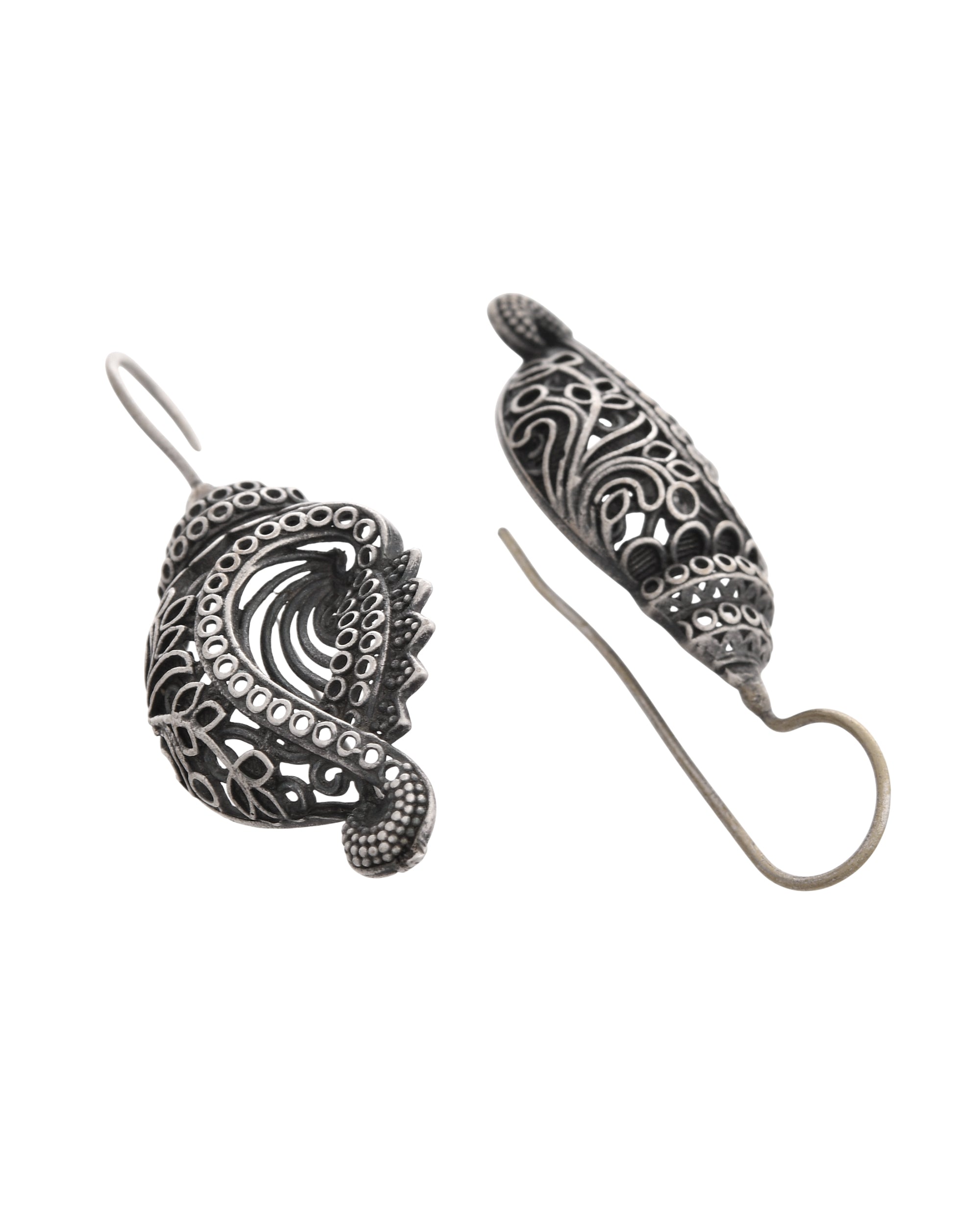 VOJ Silver Toned Designer Drop Earrings - Distacart