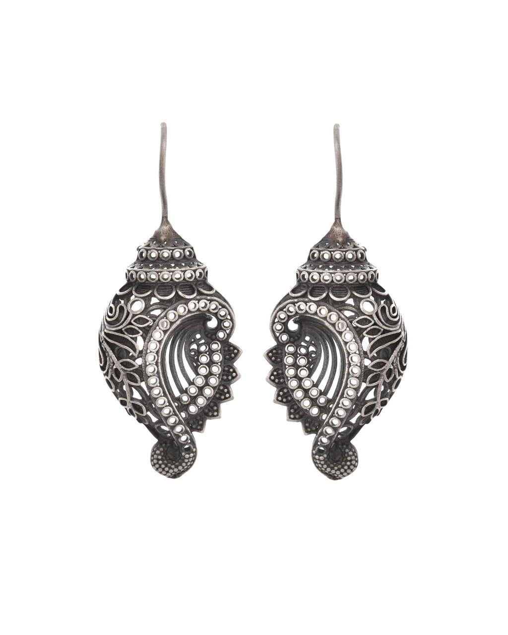 VOJ Silver Toned Designer Drop Earrings - Distacart