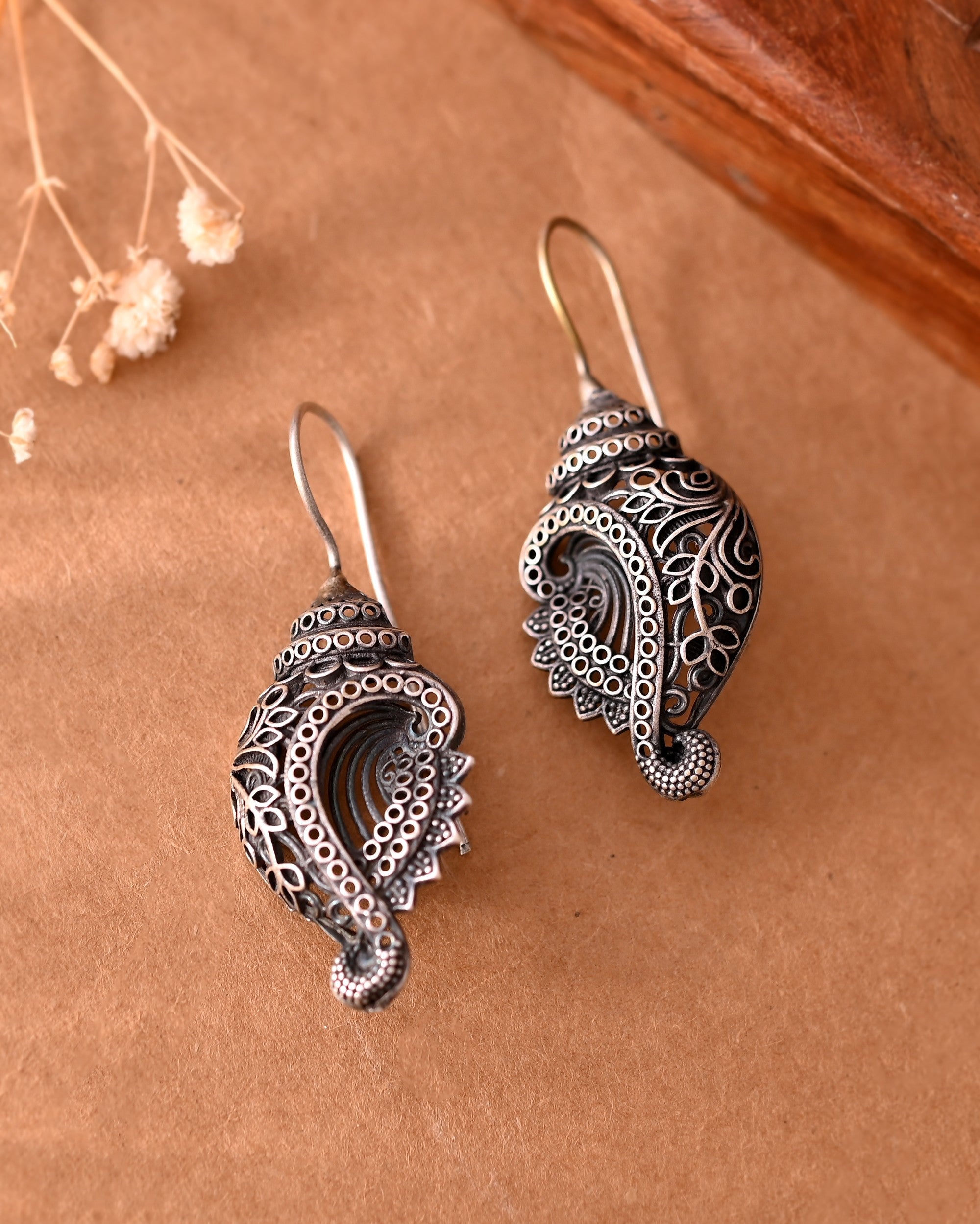 VOJ Silver Toned Designer Drop Earrings - Distacart