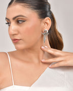 VOJ Silver Plated Bird Shaped Designer Studs Earrings - Distacart