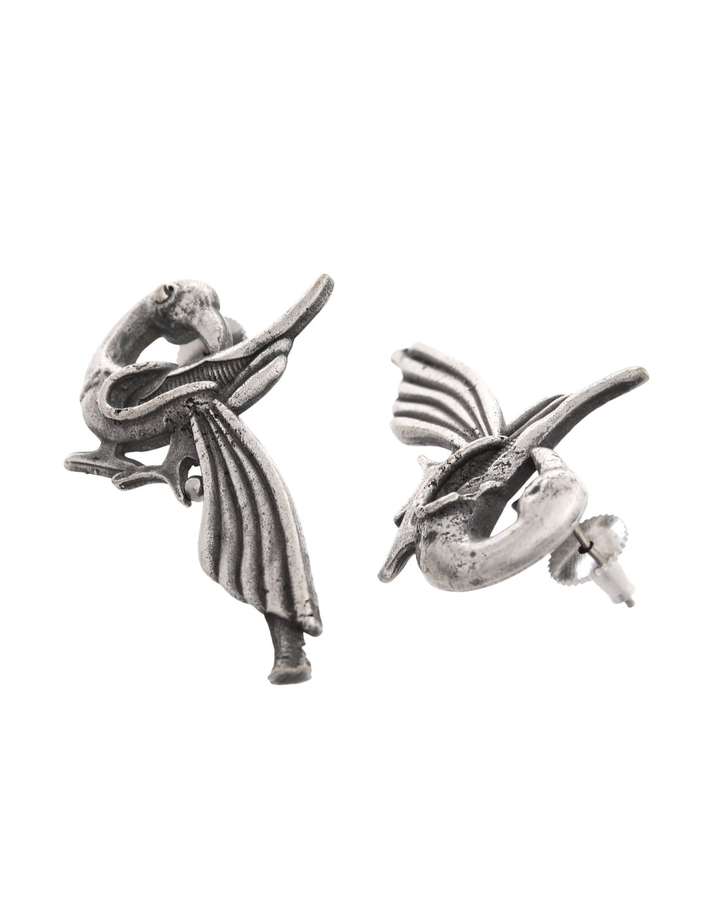 VOJ Silver Plated Bird Shaped Designer Studs Earrings - Distacart