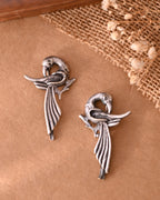 VOJ Silver Plated Bird Shaped Designer Studs Earrings - Distacart