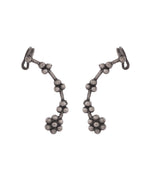 VOJ Silver Toned Floral Designer Ear Cuff - Distacart