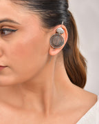 VOJ Silver Plated Circular Shaped Ear Cuff - Distacart