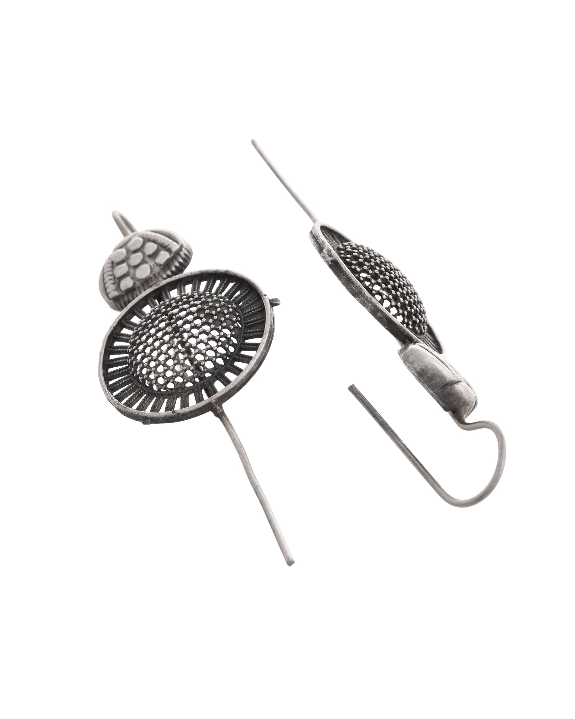 VOJ Silver Plated Circular Shaped Ear Cuff - Distacart