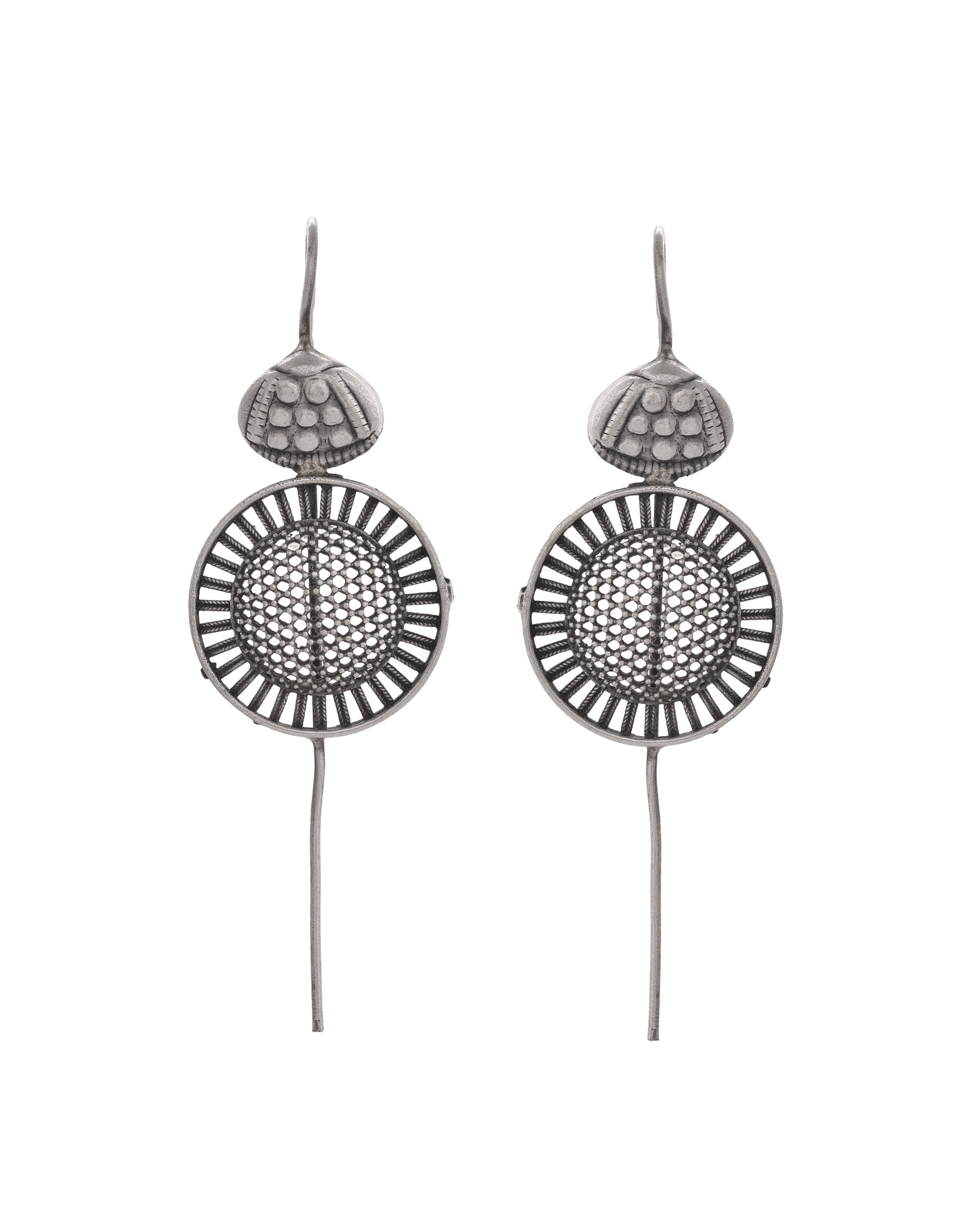 VOJ Silver Plated Circular Shaped Ear Cuff - Distacart