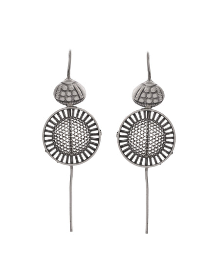 VOJ Silver Plated Circular Shaped Ear Cuff