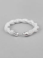 VOJ Silver Plated White Kada Beads Kada Bracelet - Distacart