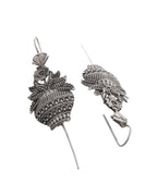 VOJ Silver Toned Designer Floral Shaped Ear Cuff - Distacart