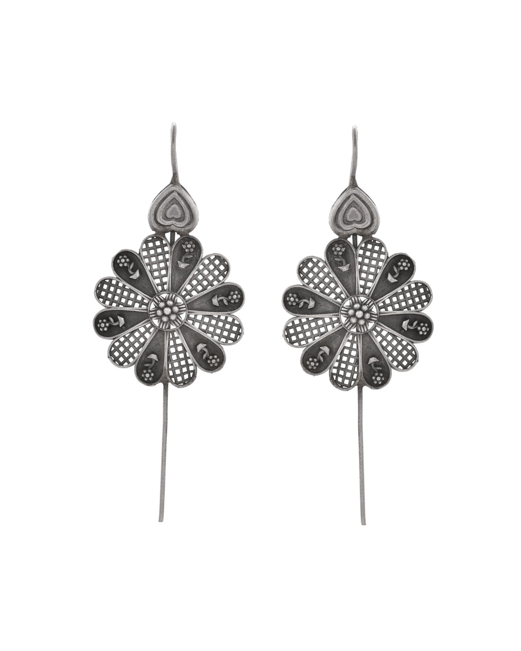 VOJ Silver Plated Flower Shaped Elegant Ear Cuff - Distacart