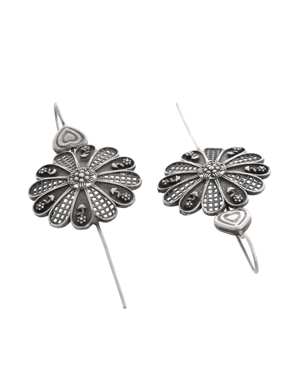 VOJ Silver Plated Flower Shaped Elegant Ear Cuff - Distacart