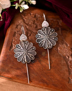 VOJ Silver Plated Flower Shaped Elegant Ear Cuff - Distacart
