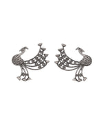 VOJ Silver Plated Dancing Peacock Shaped Studs Earrings - Distacart