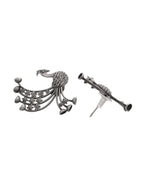 VOJ Silver Plated Dancing Peacock Shaped Studs Earrings - Distacart