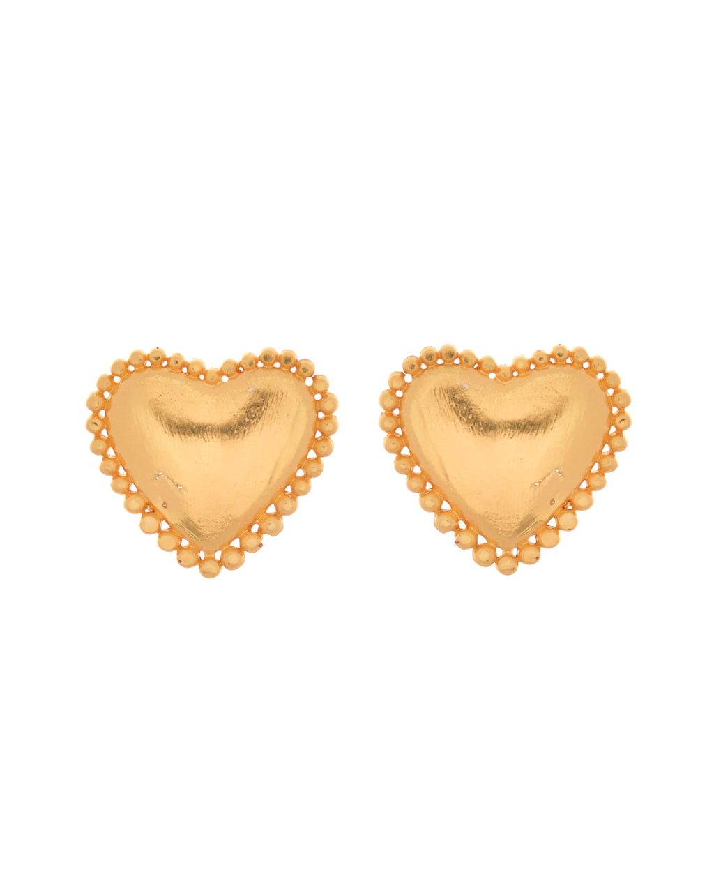 VOJ Gold Polished Heart Shaped Studs Earrings - Distacart
