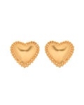 VOJ Gold Polished Heart Shaped Studs Earrings - Distacart