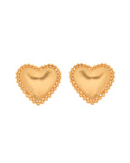 VOJ Gold Polished Heart Shaped Studs Earrings - Distacart
