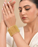 VOJ Gold Polished Anti Tarnished Cuff Bracelet For Women - Distacart