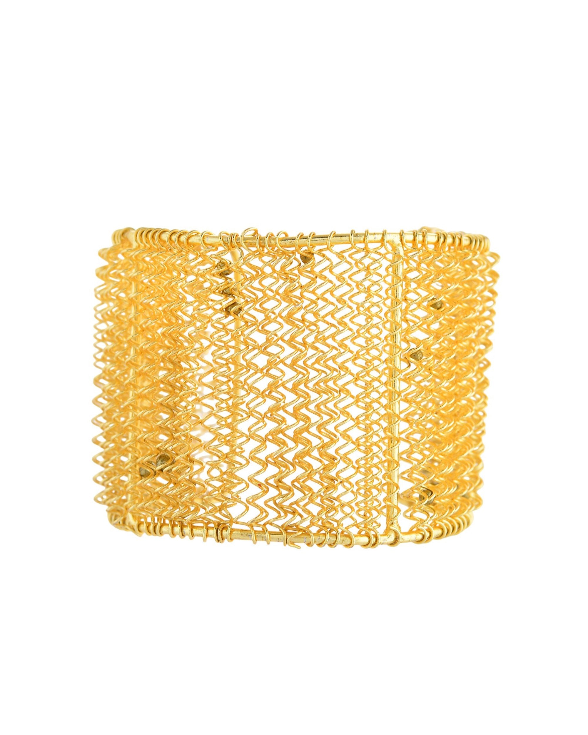 VOJ Gold Polished Anti Tarnished Cuff Bracelet For Women - Distacart