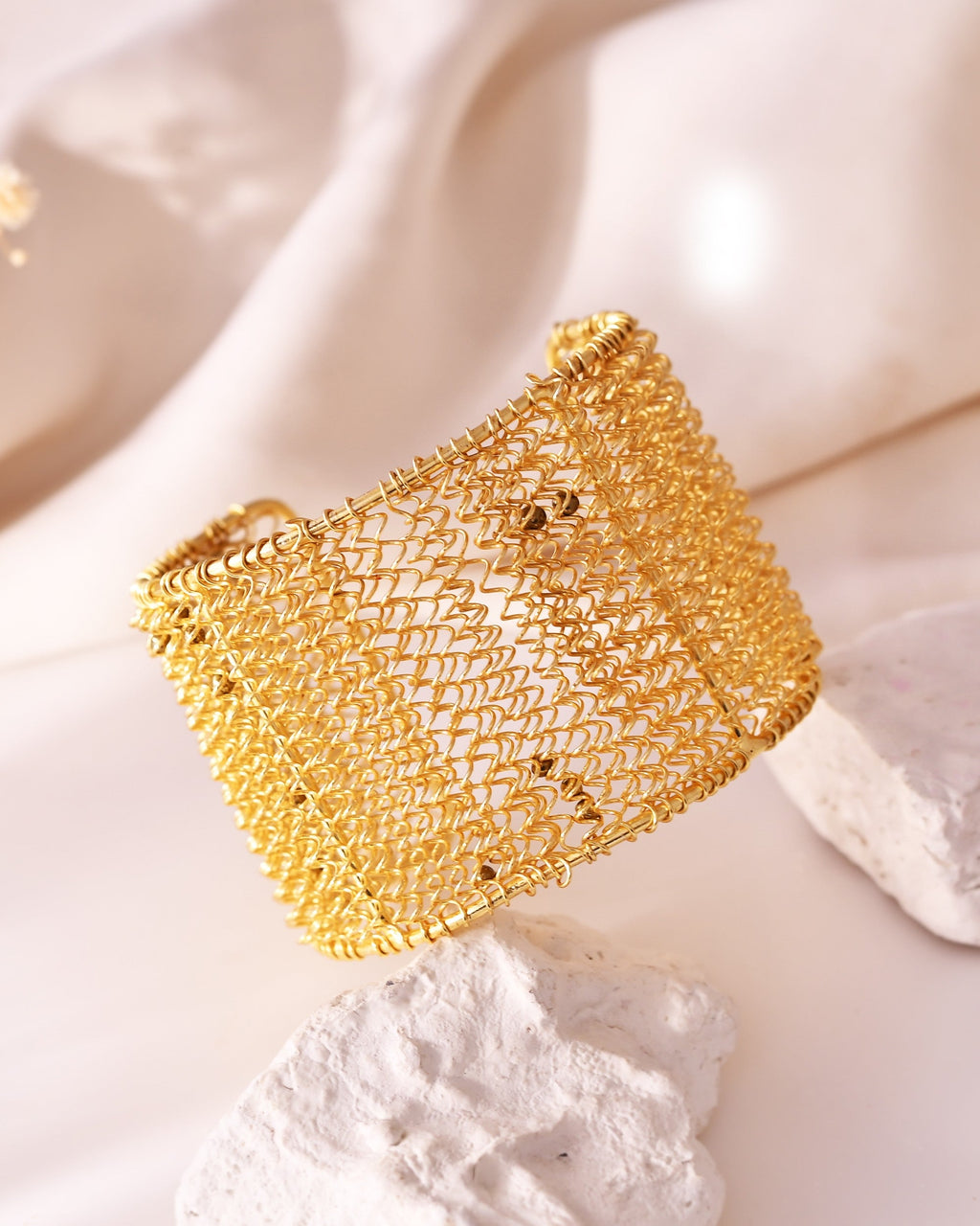 VOJ Gold Polished Anti Tarnished Cuff Bracelet For Women - Distacart