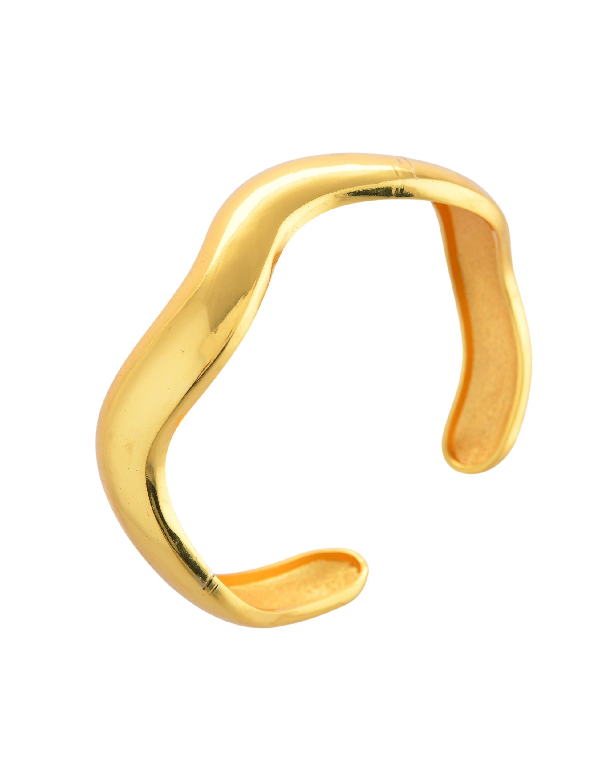 VOJ Gold Polished Anti Tarnished Twisted Cuff Bracelet For Women - Distacart